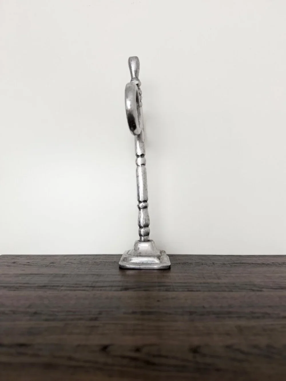 Vintage Scissor Shaped Freestanding Double Ring Towel Holder Cast Aluminum